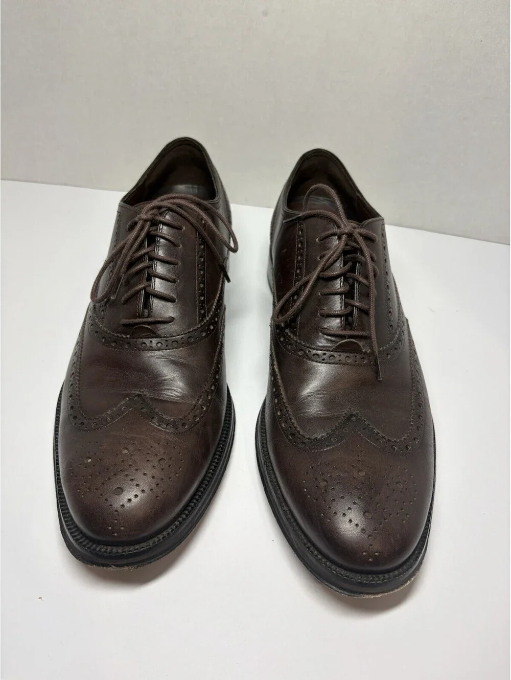 Cole Haan Men's Brown Leather Wingtip Brogue Oxford Dress Shoes US 10 M